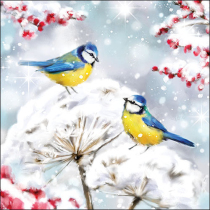 Napkin 33 Birds in the snow FSC Mix