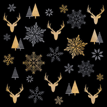 Napkin 33 Winter silhouettes black FSC Mix