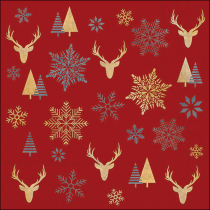 Napkin 33 Winter silhouettes red FSC Mix