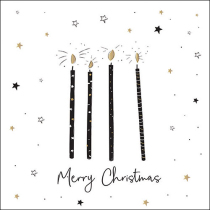 Napkin 33 X-Mas candles white FSC Mix