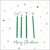 Napkin 33 X-Mas candles green FSC Mix