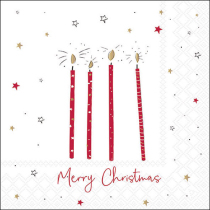 Napkin 33 X-Mas candles red FSC Mix