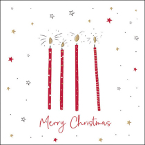 Napkin 33 X-Mas candles red FSC Mix