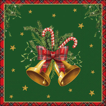 Napkin 33 Scottish bells green FSC Mix