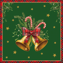 Napkin 33 Scottish bells green FSC Mix