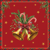 Napkin 33 Scottish bells red FSC Mix