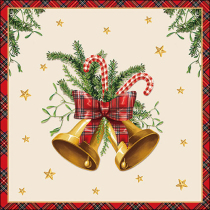Napkin 33 Scottish bells cream FSC Mix
