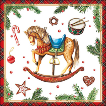 Napkin 33 Classic rocking horse white FSC Mix