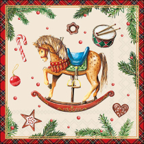 Napkin 33 Classic rocking horse cream FSC Mix