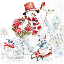 Napkin 33 Sporty snowmen FSC Mix