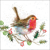 Napkin 33 Winter robin FSC Mix