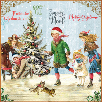 Napkin 33 X-Mas on ice blue FSC Mix