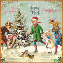 Napkin 33 X-Mas on ice green FSC Mix