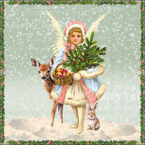 Napkin 33 Snowy day green FSC Mix