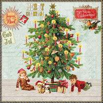 Napkin 33 Under the X-Mas tree green FSC Mix