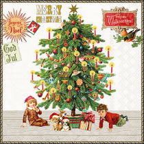 Napkin 33 Under the X-Mas tree white FSC Mix