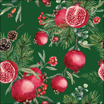 Napkin 33 Pomegranates green FSC Mix