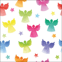 Napkin 33 Angel silhouettes colourful FSC Mix