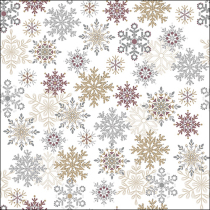 Napkin 33 Snowflakes all over white FSC Mix
