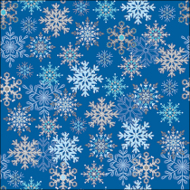Napkin 33 Snowflakes all over blue FSC Mix