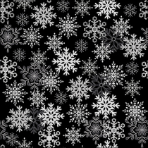Napkin 33 Snowflakes all over black FSC Mix