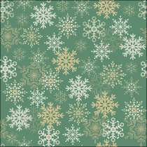 Napkin 33 Snowflakes all over green FSC Mix