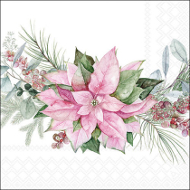 Napkin 33 Pink poinsettia FSC Mix