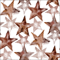 Napkin 33 Watercolour stars dark brown FSC Mix