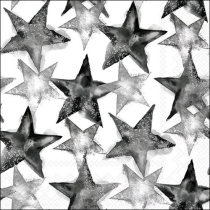 Napkin 33 Watercolour stars black FSC Mix