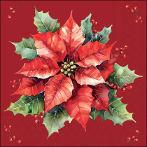 Napkin 33 Festive poinsettia red FSC Mix