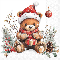 Napkin 33 Teddy's gift white FSC Mix