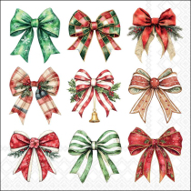 Napkin 33 Merry ribbons white FSC Mix