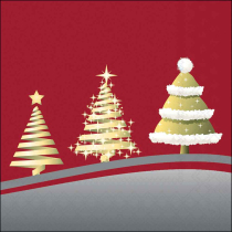 Napkin 33 Three in a row red FSC Mix