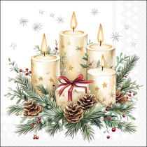 Napkin 33 Candles and gift white FSC Mix