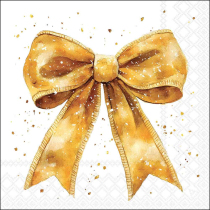 Napkin 33 Fancy bow gold/white FSC Mix