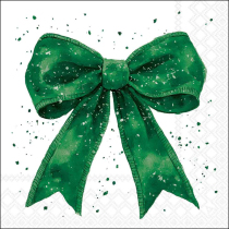 Napkin 33 Fancy bow green/white FSC Mix