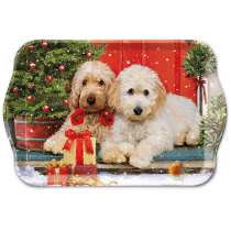 Tray melamine 13x21 cm Dogs at the door