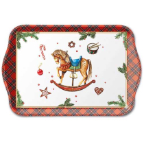 Tray melamine 13x21 cm Classic rocking horse white