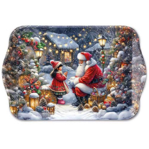 Tray melamine 13x21 cm Talking to Santa