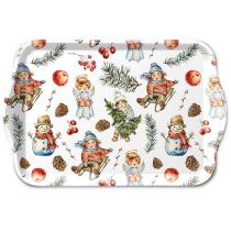 Tray melamine 13x21 cm Playing outside white