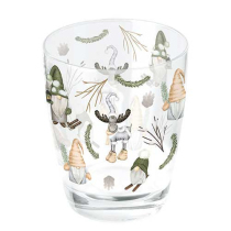 Water glass 0.25 L Forest gnomes white