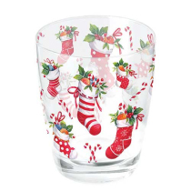 Water glass 0.25 L X-Mas stockings white