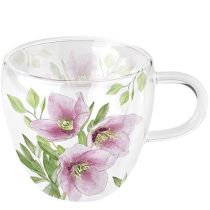 Double-walled glass 0.2 L Classic helleborus