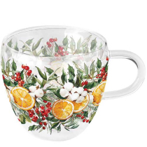 Double-walled glass 0.2 L Winter oranges