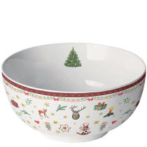 Bowl Ornaments all over red