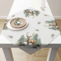 Tablecloth 90x90 cm Winter stag white