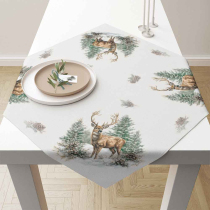 Tablecloth 90x90 cm Winter stag white