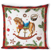 Cushion cover 40x40 cm Classic rocking horse white