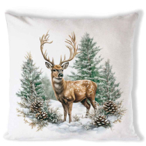 Cushion cover 40x40 cm Winter stag white