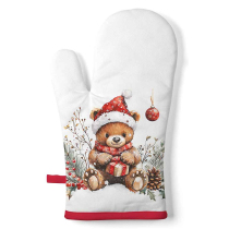 Oven mitt Teddy's gift white